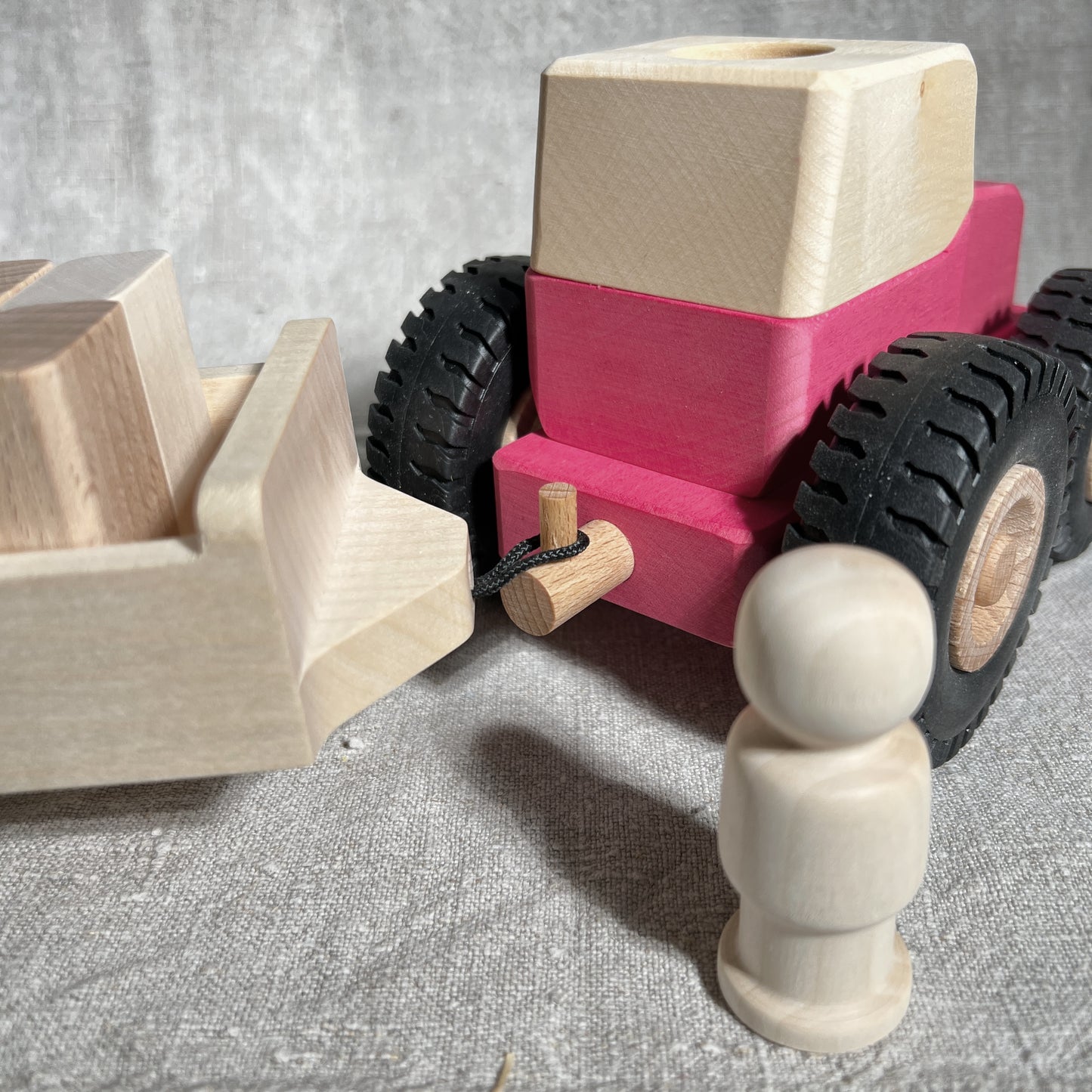 3 in 1 Exklusivset PINK! Traktor Bernd mit Anhänger Max und Sachen