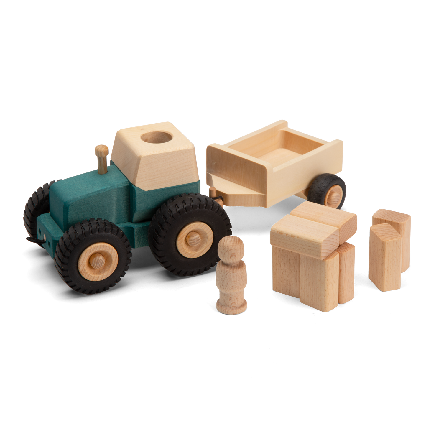 3 in 1 Exklusivset Traktor Bernd JEANS mit Anhänger Max und Sachen