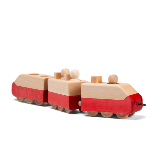 NEU! ÖFFI Rot - Dreiteiliger Zug mit Passagieren und Gepäck