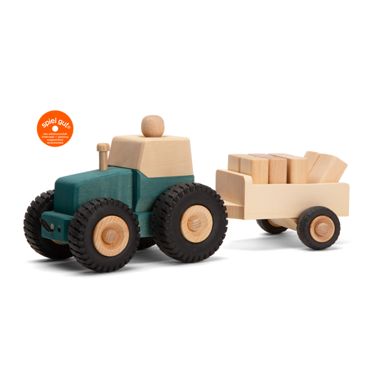3 in 1 Exklusivset Traktor Bernd JEANS mit Anhänger Max und Sachen
